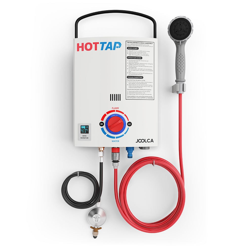 HOTTAP Portable Water Heater Watch video Wherever you can take an LPG bottl...